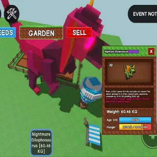 60.46 KG! AGE 💯 HUGE DILOPHOSAURUS NIGHTMARE AGE 100 💯 DPMFR