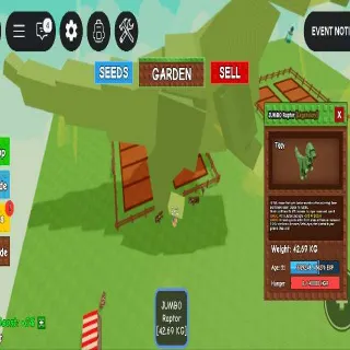 76.98 KG (IF MAXED) JUMBO SEMI TITANIC RAPTOR AGE 51, 42.69 KG DPMFR