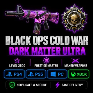BLACK OPS COLD WAR ⚡DARK MATTER ULTRA⚡ LEVEL 2500 | PRESTIGE MASTER | MAXED WEAPONS