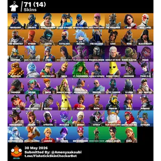 [PC/Xbox/PCN] 71 Skins | OG STW | Royale Bomber | 35 Exclusives | The Scientist, Wild Card, The Prisoner | LVL 1213