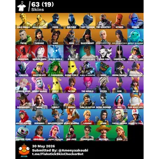 [PC/Xbox/PCN] 63 Skins | Gold Midas + Gold Brutus | Tart Tycoon | The Scientist | 559 Wins | Level 2029 | 150 V-Bucks