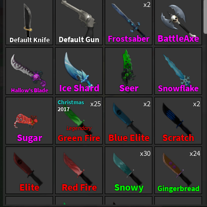 Roblox Murder Mystery Knives