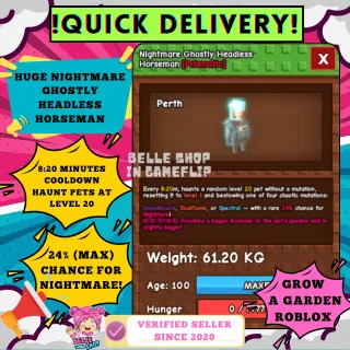 HUGE NIGHTMARE GHOSTLY HEADLESS HORSEMAN 61KG+