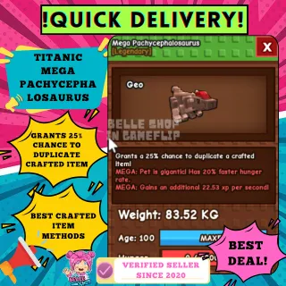 TITANIC MEGA PACHYCEPHALOSAURUS 83KG+