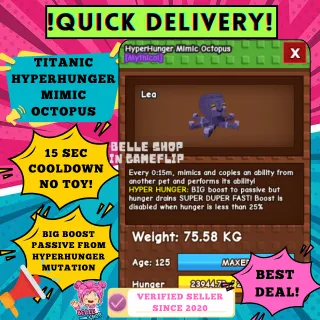 HYPERHUNGER MIMIC OCTOPUS (SEMI TITANIC) 75KG+