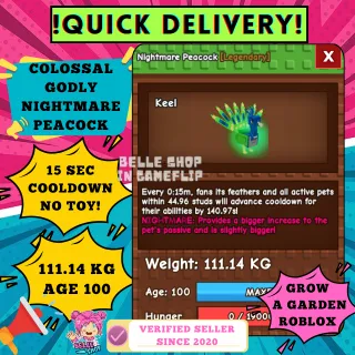 COLOSSAL GODLY NIGHTMARE PEACOCK 110KG+