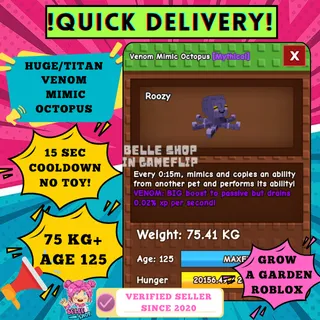 TITANIC/HUGE VENOM MIMIC OCTOPUS 75KG+ AGE 125 15 SEC NO TOY