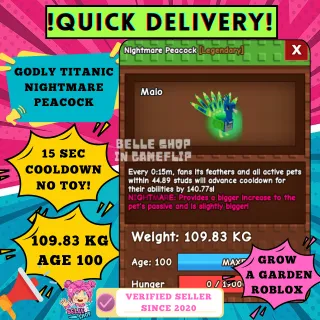GODLY NIGHTMARE PEACOCK 100KG+