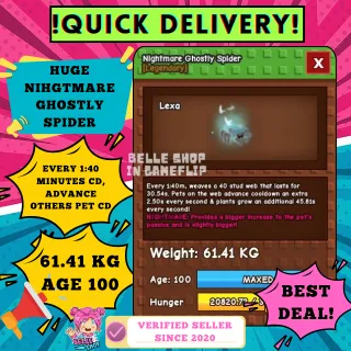 HUGE NIGHTMARE GHOSTLY SPIDER 61KG+