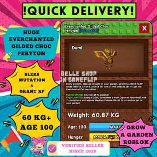 HUGE EVERCHANTED GILDED CHOC PERYTON 60KG+