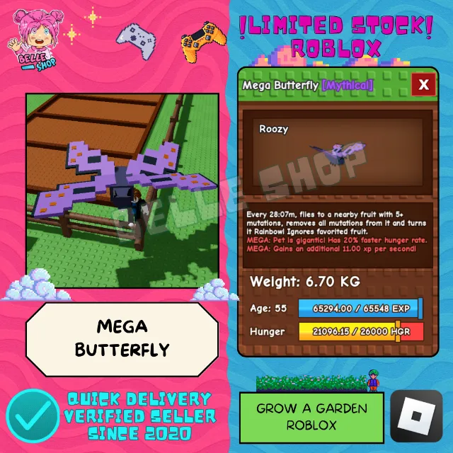 Mega Butterfly - Grow a Garden Game Item - Gameflip