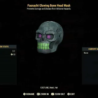 Glowing Bone Head Mask