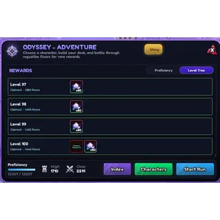 Floor 1440 Odyssey Adventure Clear - Anime Vanguards