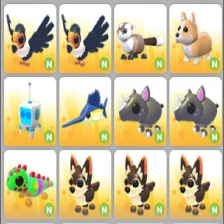 ADOPT ME NEON ENDANGERED PETS 12x