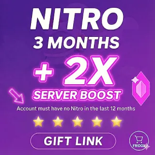 Discord Nitro 3 Months + 2 Boosts