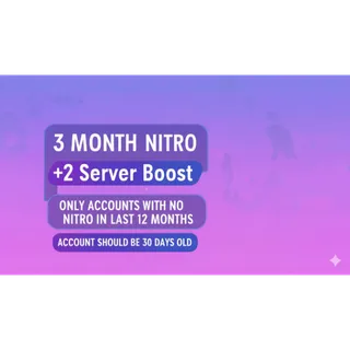 Discord Nitro 3 Months + 2 boosts