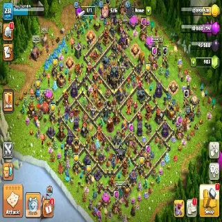Clash Of Clans ⚡(COC)💎[ TH17 ] -NEAR MAXED🔥 [ HEROS SKINS ] EPIC 6x || HERO- 74-92-65-65-41-1 || FULL SAFE ACC