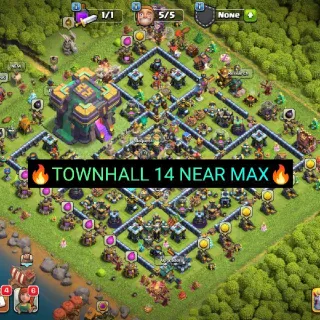 Clash of Clans ⚡(COC)💎[ TH14 ] -NEAR MAXED🔥[10xEPIC EQIP] [ HEROS SKINS ] || HERO-68-74-47-53-28 || FULL SAFE ACC