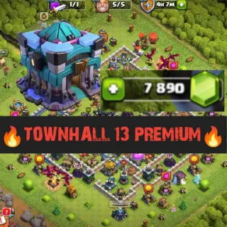 Clash of Clans ⚡(COC)💎7000+ GEMS💎[ TH13 ]  PREMIUM 🔥 [ HEROS SKINS ] || HERO-58-58-36-34-3 || FULL SAFE ACC