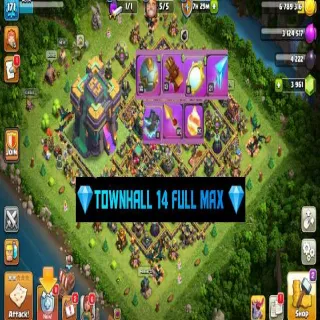 Clash of Clans ⚡(COC)💎[ TH14 ] - Full MAXED🔥[7xEPIC EQIP] [ HEROS SKINS ] || HERO-69-77-45-57-28 || FULL SAFE ACC