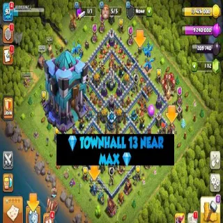 Clash of Clans ⚡(COC)💎[ TH13 ] -NEAR MAXED🔥 [ HEROS SKINS ] || HERO- 32-40-31-24-12 || FULL SAFE ACC