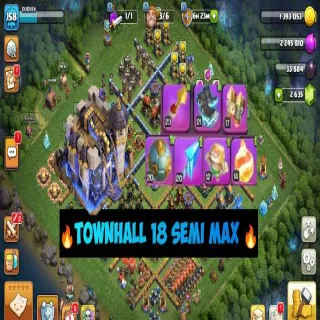 Clash of Clans ⚡(COC)💎[ TH18] -  PREMIUM 🔥 [ HEROS SKINS ] ||[7xEPIC EQUIP]||HERO-31-31-30-15-27-1|| FULL SAFE ACC