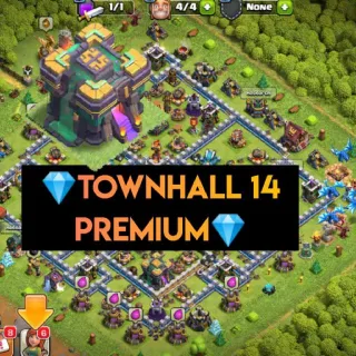 Clash of Clans ⚡(COC)💎[ TH14 ]  PREMIUM 🔥 [ HEROS SKINS ] || HERO-35-49-41-19-13 || FULL SAFE ACC