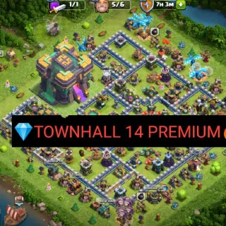 Clash of Clans ⚡(COC)💎[ TH14 ]  PREMIUM 🔥 [ HEROS SKINS ] || HERO-57-66-43-34-21|| FULL SAFE ACC