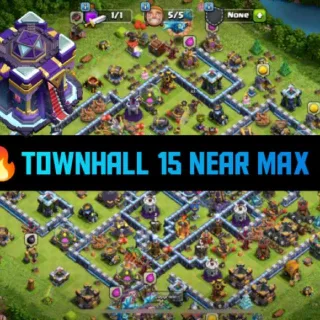 Clash of Clans ⚡(COC)💎[ TH15] - NEAR MAXED🔥[4xEPIC EQIP] [ HEROS SKINS ] || HERO-53-63-43-30-20 || FULL SAFE ACC