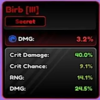 Birb Familiars (III) Corrupted 87.7% | Anime Vanguards
