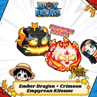 Ember Dragon + Crimson Empyrean Kitsune - Blox Fruits