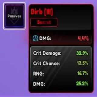 Birb Familiars (III) Corrupted 95.9% | Anime Vanguards