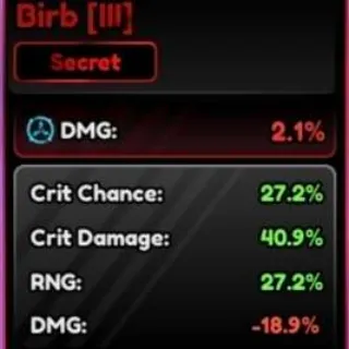 Birb Familiars (III) Corrupted 76.4% | Anime Vanguards