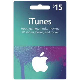 $15.00 Apple Itunes Gift Card US Region - Instant Delivry