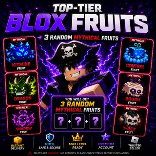 🔥 BLOX FRUITS ACCOUNT | MAX LEVEL 2600 | GUARANTEED 3 MYTHICAL FRUITS | PREMIUM ACCOUNT | INSTANT DELIVERY 🚀