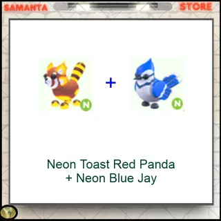 Neon Toast Red Panda + Neon Blue Jay