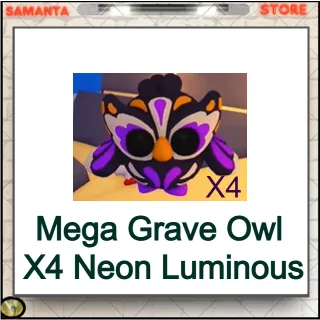 Mega Grave Owl  X4 Neon Luminous