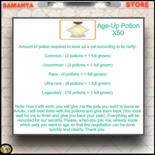 Age-Up Potion X50