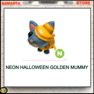 Neon Halloween Golden Mummy