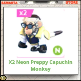 X2 Neon Preppy Capuchin Monkey