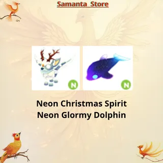 Neon Christmas Spirit Neon Glormy Dolphin