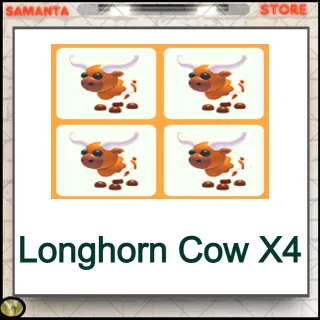 Longhorn Cow X4