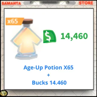 Age-Up Potion X65 +  Bucks 14.460