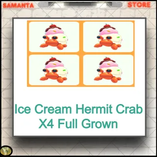 Ice Cream Hermit Crab X4 Full Grown