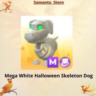 Mega White Halloween Skeleton Dog