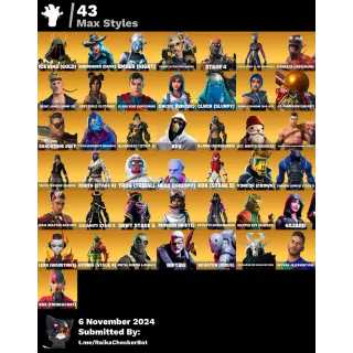 Fortnite Account 106 skins / PSN , XBOX , PC /