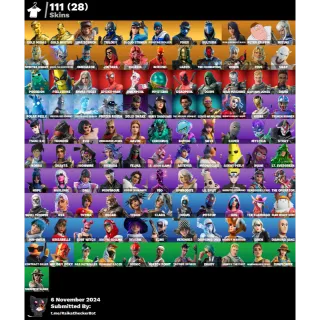 Fortnite Account  111 skins / PSN , XBOX , PC / Midas (gold),Big Man (Gold)