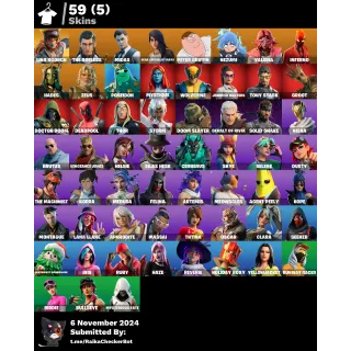 Fortnite Account 59 skins /, XBOX , PC / Full access email