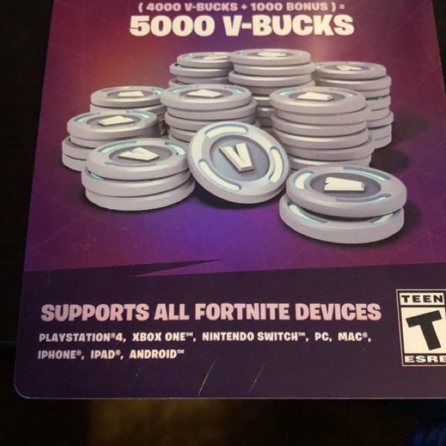 Fortnite Gift Card For 5000 Vbucks Xbox One Games Gameflip