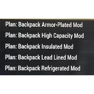ALL 5 BACKPACK MOD PLANS 